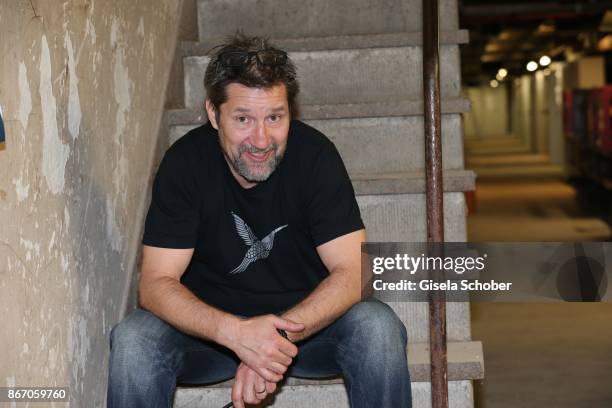 Director Sascha Bigler, son of Christiane Hoerbiger during the 'Muenchen Mord' series - 'die ganze Stadt ein Depp' on set photo call on October 8,...