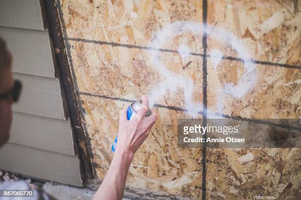 man spray painting - annie sprinkle stock pictures, royalty-free photos & images