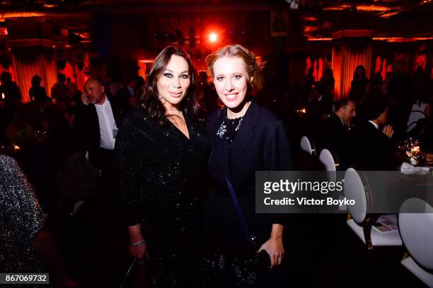 Alla Verber and Kseniya Sobchak attend TSUM 110th Anniversary Celebration Party on October 26, 2017 in Moscow, Russia.