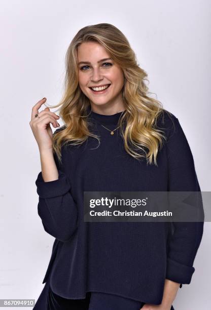 Jeanne Goursaud attends photocall for the fairytale film "Der Schweinehirt" at Briese Studios on October 25, 2017 in Hamburg, Germany.