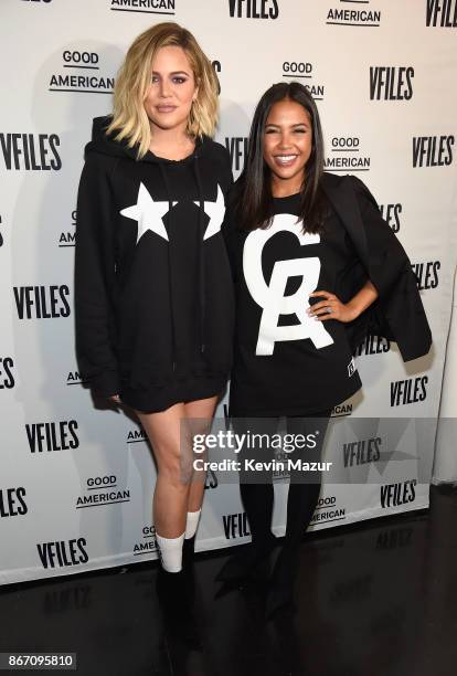 Khloe Kardashian and Emma Grede attend the Khloe Kardashian & Emma Grede Celebrate Good American Pop-Up in Collaboration with VFILES on October 26,...