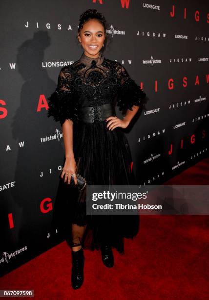 Chandler Kinney attends the premiere of Lionsgate's 'Jigsaw' at ArcLight Hollywood on October 25, 2017 in Hollywood, California.