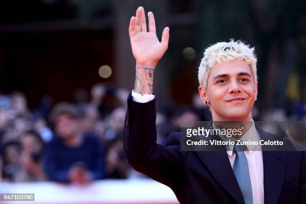 Xavier Dolan walks a red carpet during the 12th Rome Film Fest at Auditorium Parco Della Musica on October 27, 2017 in Rome, Italy.