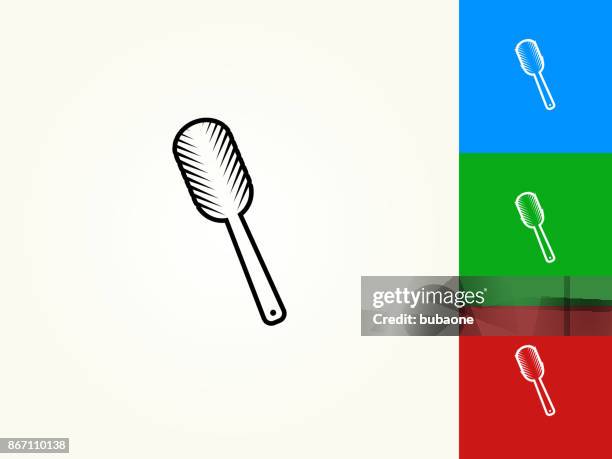 duster black stroke linear icon - feather duster stock illustrations