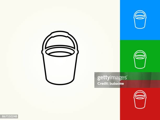 cleaning bucket black stroke linear icon - bucket stock illustrations