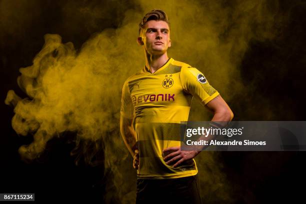 Maximilian Philipp of Borussia Dortmund poses for a portrait on October 25, 2017 in Dortmund, Germany.