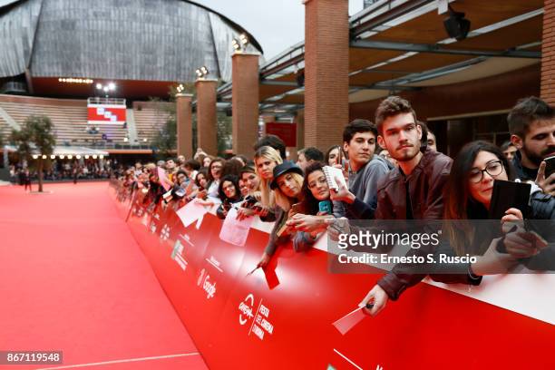 General view of the red carpet during the 12th Rome Film Fest at Auditorium Parco Della Musica on October 27, 2017 in Rome, Italy.