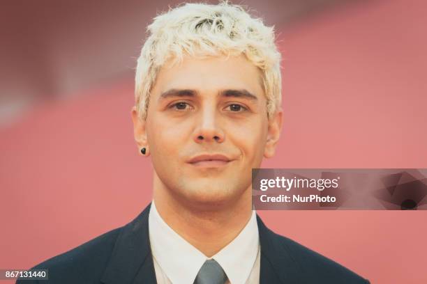 Xavier Dolan walks a red carpet during the 12th Rome Film Fest at Auditorium Parco Della Musica on October 27, 2017 in Rome, Italy.