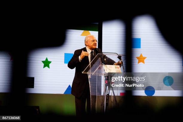 President of Region Vincenzo De Luca during National Programma Conference of PD , in Naples, Italy, on October 27, 2017.