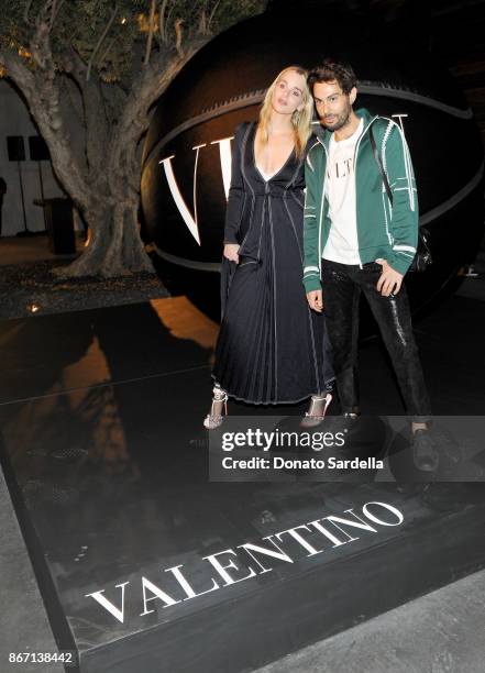 Katie Nehra and Joey Maalouf attend Valentino VLTN Maxfield pop up store opening at Maxfield on October 26, 2017 in Los Angeles, California.