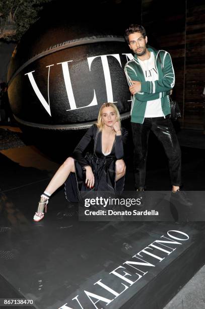 Katie Nehra and Joey Maalouf attend Valentino VLTN Maxfield pop up store opening at Maxfield on October 26, 2017 in Los Angeles, California.