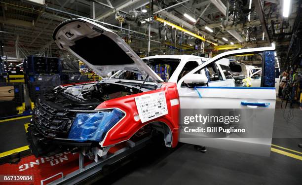 The all-new 2018 Ford Expedition SUV goes through the assembly line at the Ford Kentucky Truck Plant October 27, 2017 in Louisville, Kentucky. Ford...