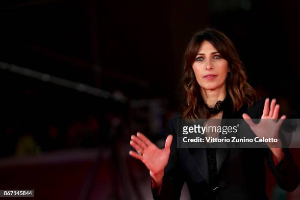 Olivia Magnani walks a red carpet for 'Una Questione Privata Red' during the 12th Rome Film Fest at Auditorium Parco Della Musica on October 27, 2017...