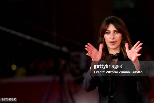 Olivia Magnani walks a red carpet for 'Una Questione Privata Red' during the 12th Rome Film Fest at Auditorium Parco Della Musica on October 27, 2017...