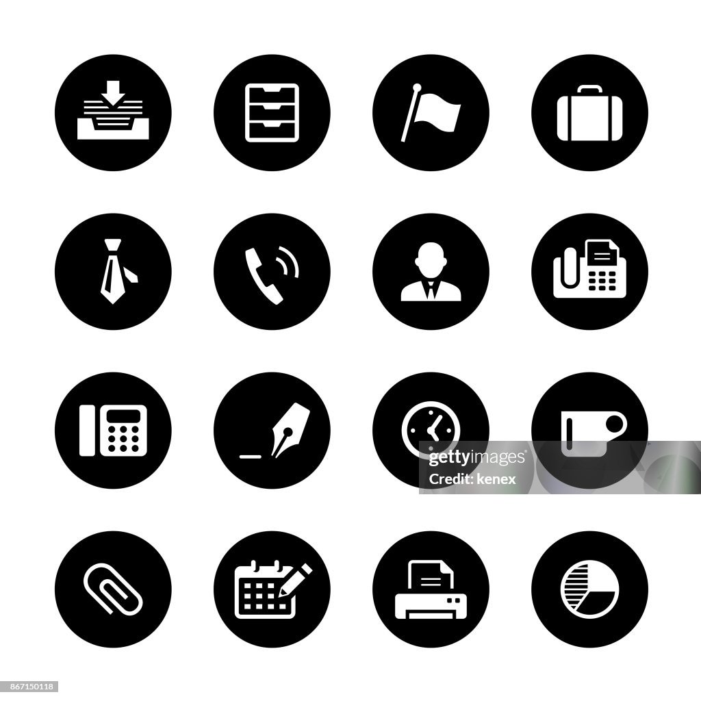 Set di icone del cerchio di bussiness