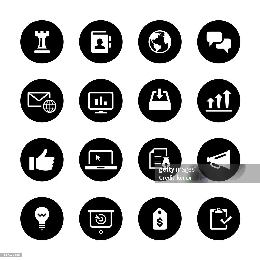Bussiness Circle Icons Set