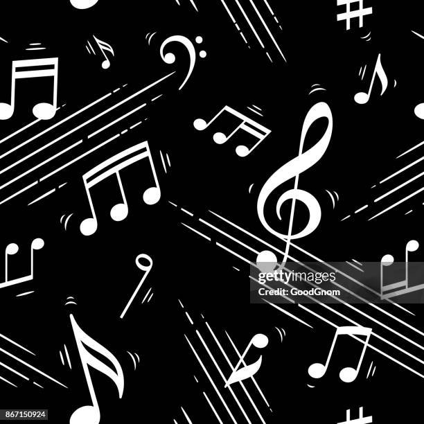 musical notes seamless - music notes background stock illustrations