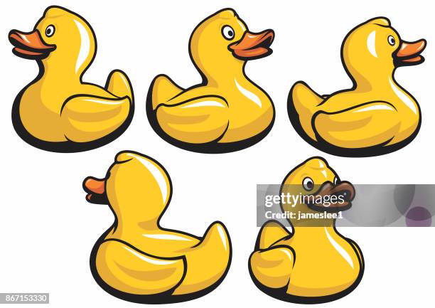 ilustraciones, imágenes clip art, dibujos animados e iconos de stock de caucho de patos - pato de juguete