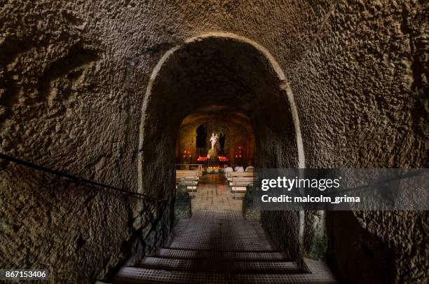 the grotto in mellieha, malta - mellieha malta stock pictures, royalty-free photos & images