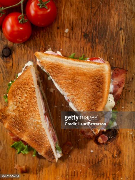 sándwiches tostados sándwich - bocadillo de beicon lechuga y tomate fotografías e imágenes de stock
