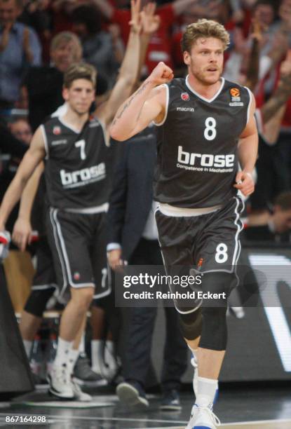 Lucca Staiger, #8 of Brose Bamberg in action during the 2017/2018 Turkish Airlines EuroLeague Regular Season Round 4 game between Brose Bamberg v...