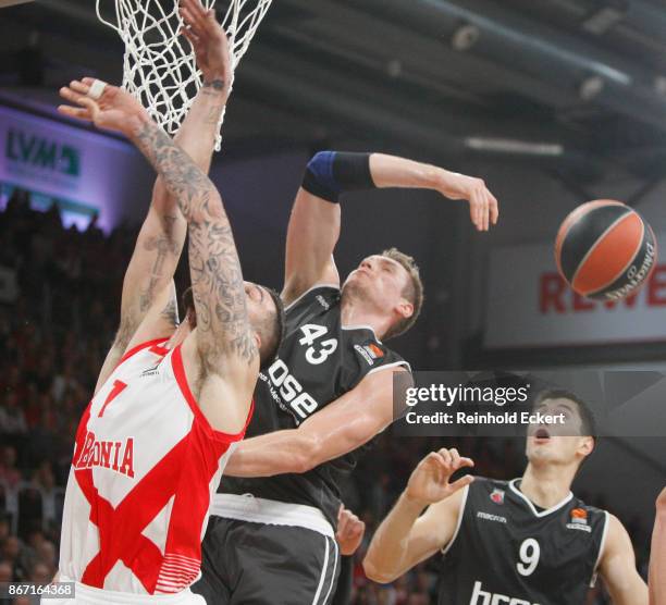 Leon Radosevic, #43 of Brose Bamberg in action during the 2017/2018 Turkish Airlines EuroLeague Regular Season Round 4 game between Brose Bamberg v...