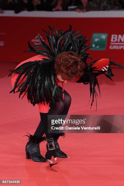 Marina Ripa di Meana walks a red carpet for 'Una Questione Privata' during the 12th Rome Film Fest at Auditorium Parco Della Musica on October 27,...