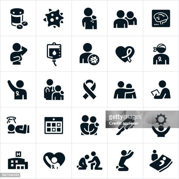 cancer icons - film and television screening stock illustrations