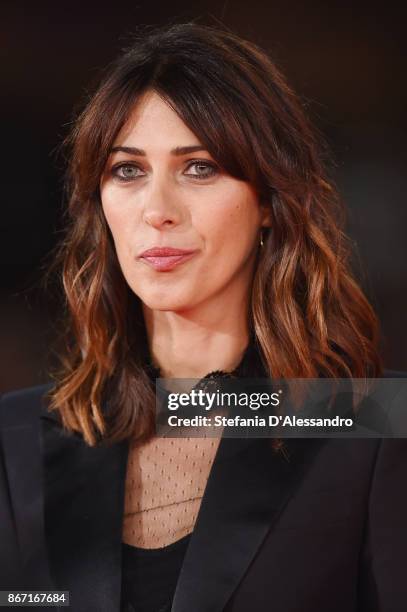 Olivia Magnani walks a red carpet for 'Una Questione Privata Red' during the 12th Rome Film Fest at Auditorium Parco Della Musica on October 27, 2017...