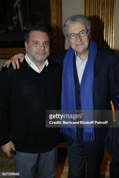Journalist Serge Toubiana attends the award ceremony at the Ministere de la Culture for the Israeli Filmmaker Amos Gitai who was awarded the...