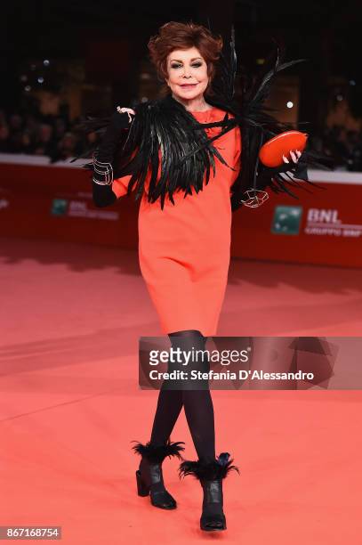 Marina Ripa Di Meana walks a red carpet for 'Una Questione Privata Red' during the 12th Rome Film Fest at Auditorium Parco Della Musica on October...