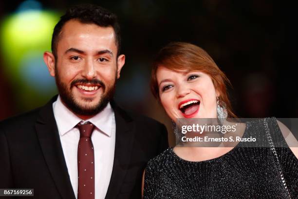 Nicolas Herreno Leal and Natalia Aguledo Campillo walk a red carpet for 'Nadie Nos Mira ' during the 12th Rome Film Fest at Auditorium Parco Della...