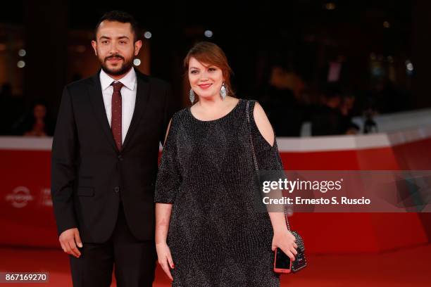 Nicolas Herreno Leal and Natalia Aguledo Campillo walk a red carpet for 'Nadie Nos Mira ' during the 12th Rome Film Fest at Auditorium Parco Della...