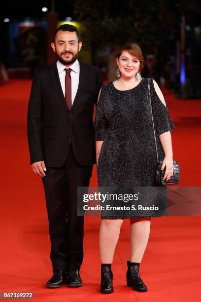 Nicolas Herreno Leal and Natalia Aguledo Campillo walk a red carpet for 'Nadie Nos Mira ' during the 12th Rome Film Fest at Auditorium Parco Della...