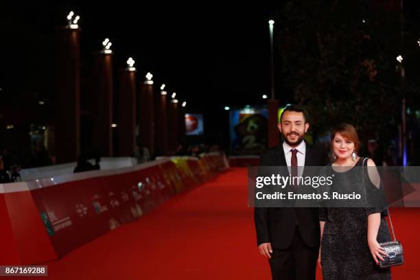 Nicolas Herreno Leal and Natalia Aguledo Campillo walk a red carpet for 'Nadie Nos Mira ' during the 12th Rome Film Fest at Auditorium Parco Della...