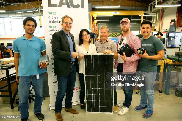 Volunteer Lauritz David, Los Angeles Cleantech Incubator CEO Matt Petersen, Advanced Prototyping Center Director Kay Yang, Robert Metcalf, Matt Walsh...