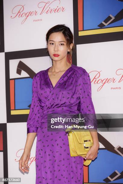 Actress Kim Na-Young attends the "Roger Vivier" Buckle Up Party at the Shilla Hotel on October 27, 2017 in Seoul, South Korea.