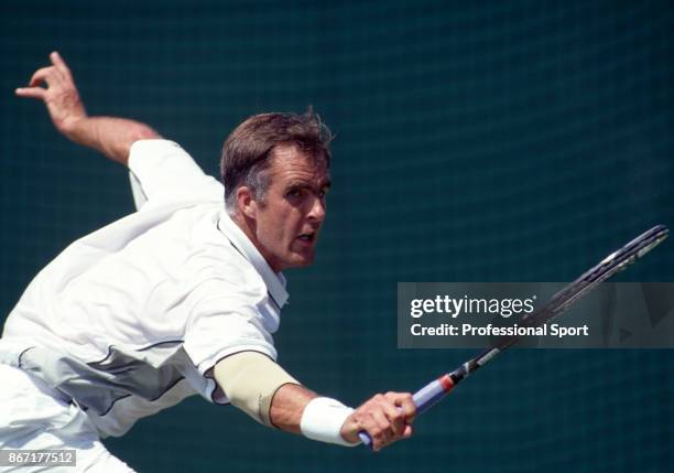 Todd Martin of the USA in action during the Wimbledon Lawn Tennis Championships at the All England Lawn Tennis and Croquet Club, circa June 1999 in...