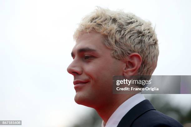 Xavier Dolan walks a red carpet during the 12th Rome Film Fest at Auditorium Parco Della Musica on October 27, 2017 in Rome, Italy.