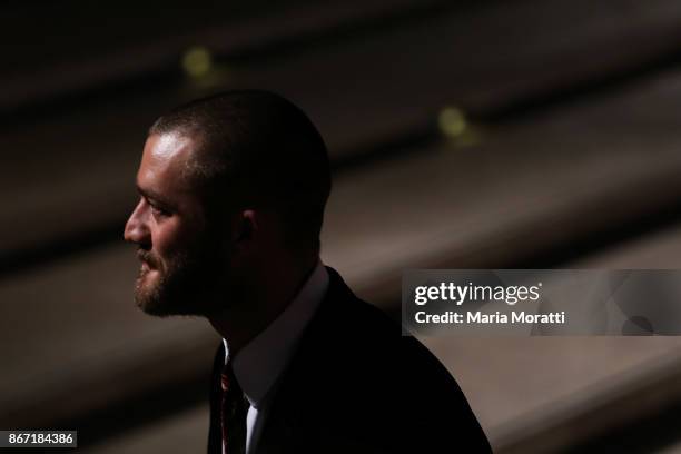 Lorenzo Richelmy walks a red carpet for 'Una Questione Privata Red' during the 12th Rome Film Fest at Auditorium Parco Della Musica on October 27,...