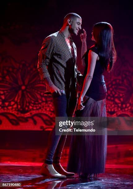 Show" -- Pictured: Manuel Medrano & Natalia Jimenez at the Dolby Theatre in Hollywood, CA on October 26, 2017 --