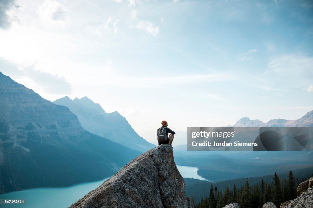 Hiking above a lake