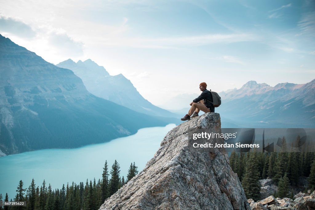 Hiking above a lake