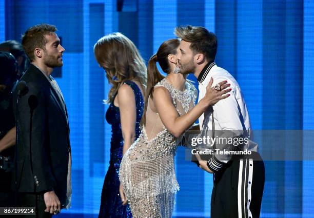 Show" -- Pictured: Rodrigo Guirao, Mariana Seoane, Prince Royce at the Dolby Theatre in Hollywood, CA on October 26, 2017 --