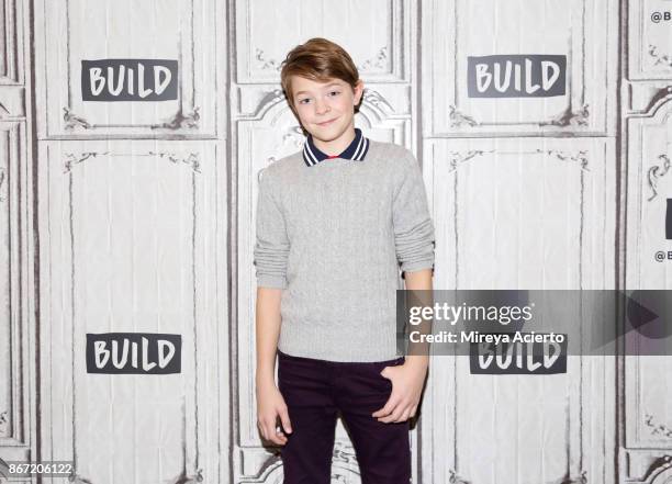 Actor Oakes Fegley visits BUILD to discuss "Wonderstruck" at Build Studio on October 27, 2017 in New York City.