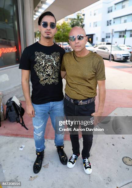 Jimmy D Robinson and Christian J. Perez attend Pop Sensation JoAnna Michelle rocks Miami Beach & Wynwood with "Blaze the Dance Floor" Music Video...