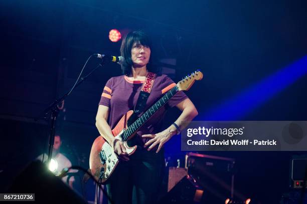 Kelley Deal from The Breeders performs at La Gaite Lyrique on October 27, 2017 in Paris, France.