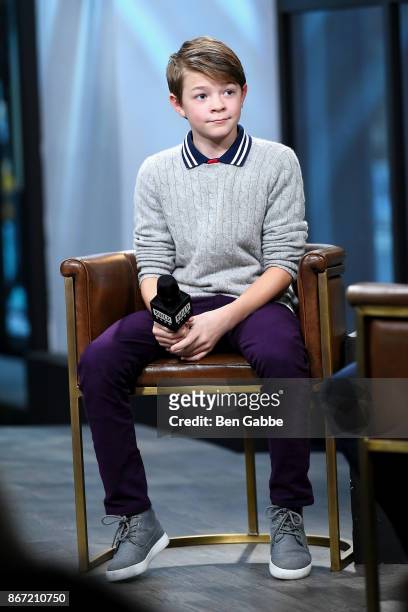 Actor Oakes Fegley visits the Build Studio to discuss his film "Wonderstruck" at Build Studio on October 27, 2017 in New York City.