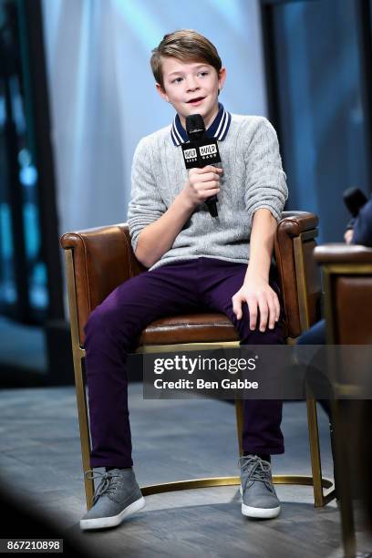 Actor Oakes Fegley visits the Build Studio to discuss his film "Wonderstruck" at Build Studio on October 27, 2017 in New York City.