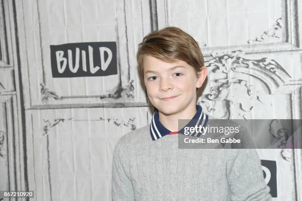 Actor Oakes Fegley visits the Build Studio to discuss his film "Wonderstruck" at Build Studio on October 27, 2017 in New York City.